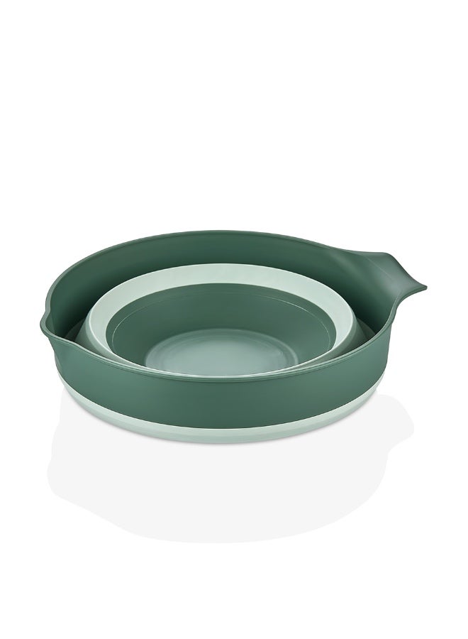 QLUX IDEAS BPA-Free Collapsible Mixer Bowl 3.25L | Foldable Space-Saving Mixing Bowl | Dishwasher & Freezer Safe | Green - Image 2